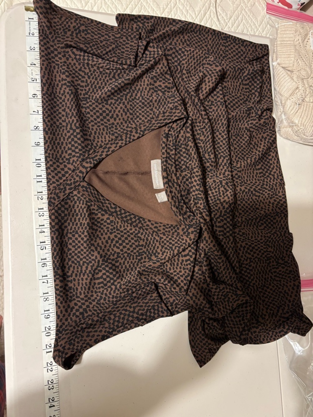 Croft & Barrow Brown Animal Print Midi Dress Size XL Office Church Travel Event - Picture 9 of 9